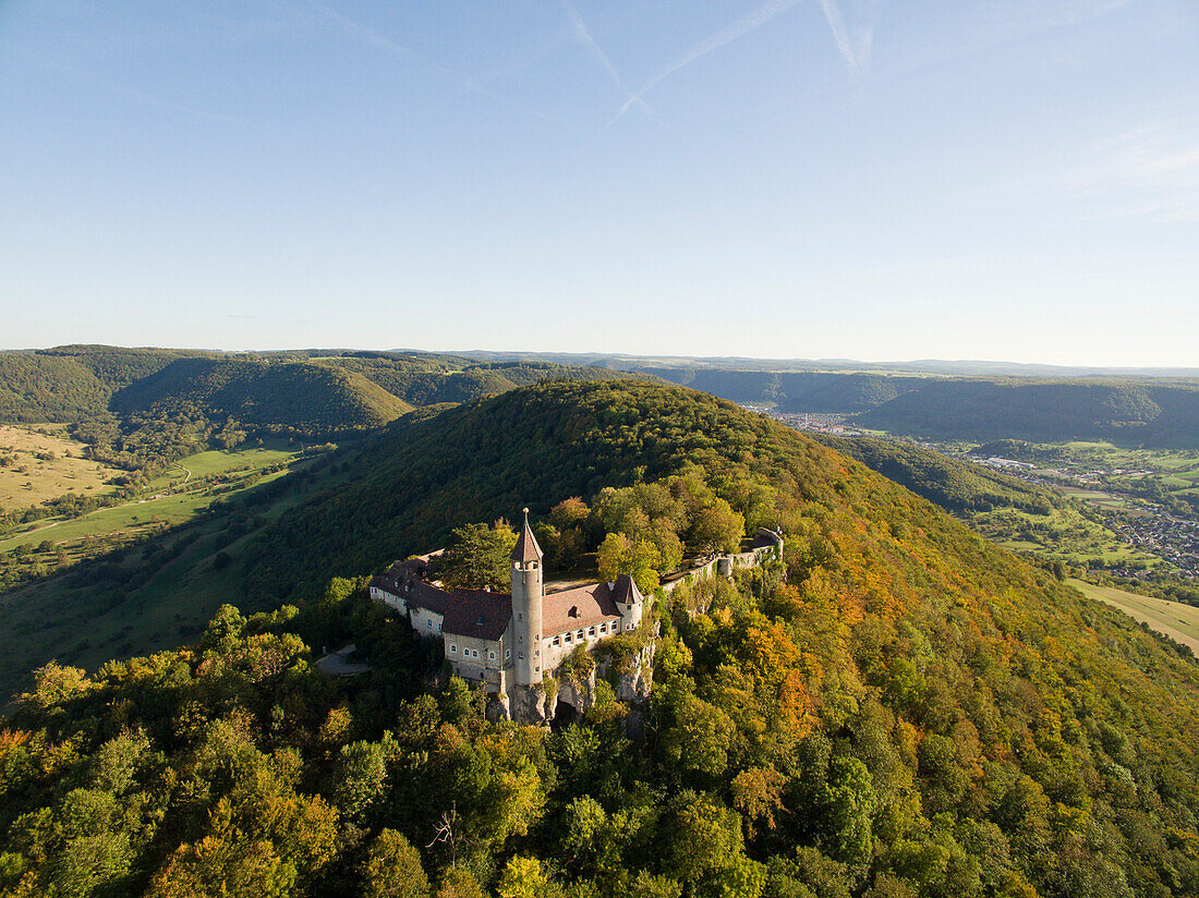 Castle ruin Burg Teck, Owen, Swabian Alb, Baden-Wuertemberg, Germany