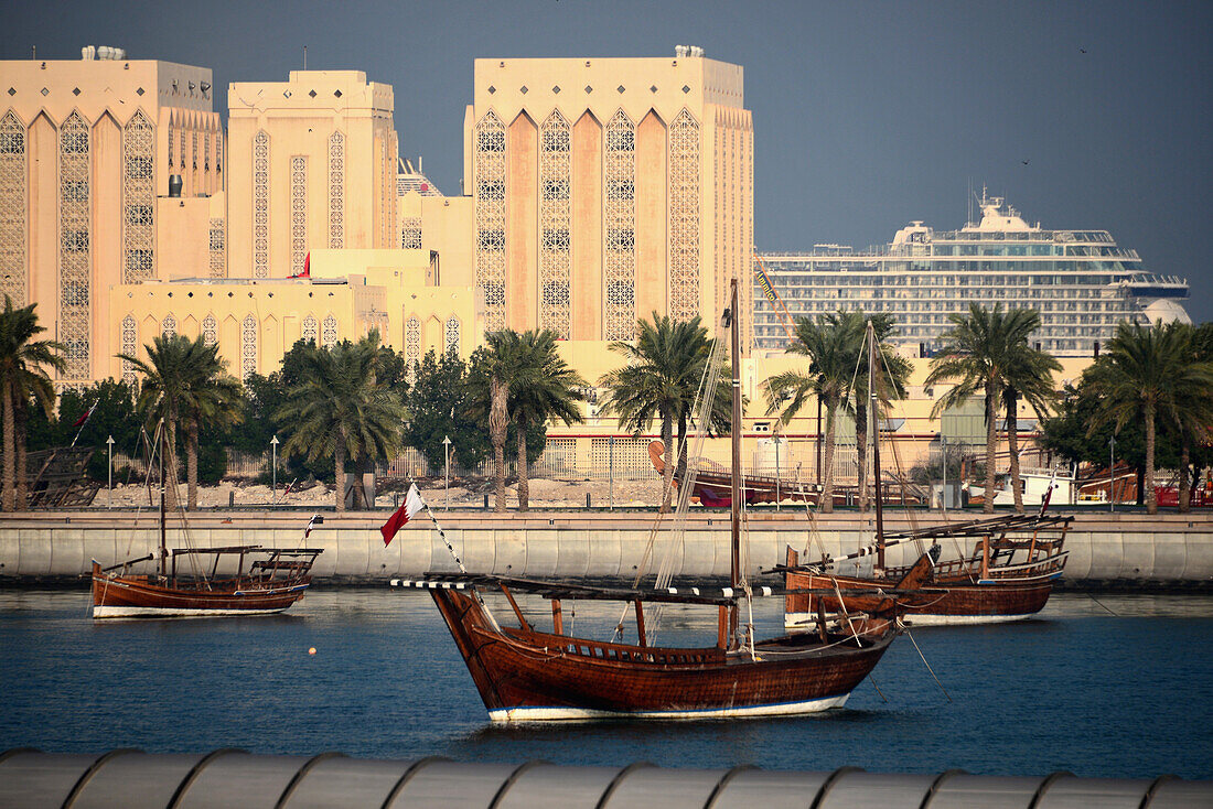 view at the museum of Islamic Art at the Corniche, Doha, Qatar