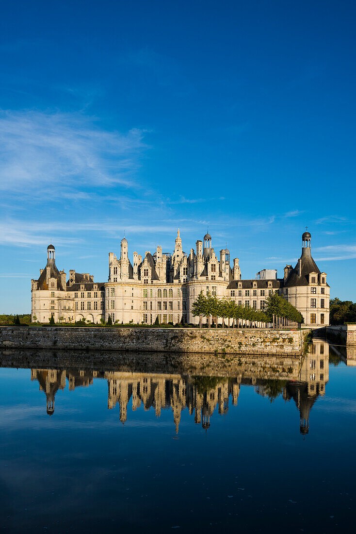 Schloss Chambord, Nordfassade, UNESCO-Weltkulturerbe, Chambord, Loire, Department Loire et Cher, Region Centre, Frankreich