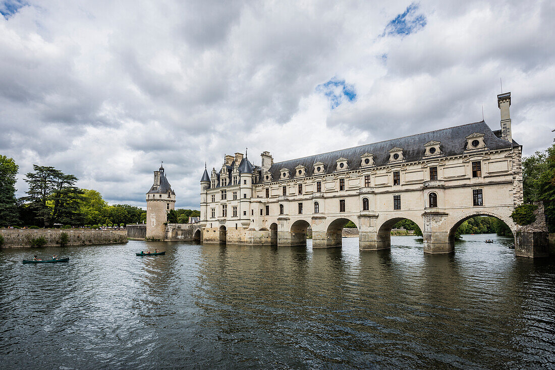 Chenonceau Castle on the Cher, Château de Chenonceau, Department Chenonceaux, Indre-et-Loire, Center Region, France