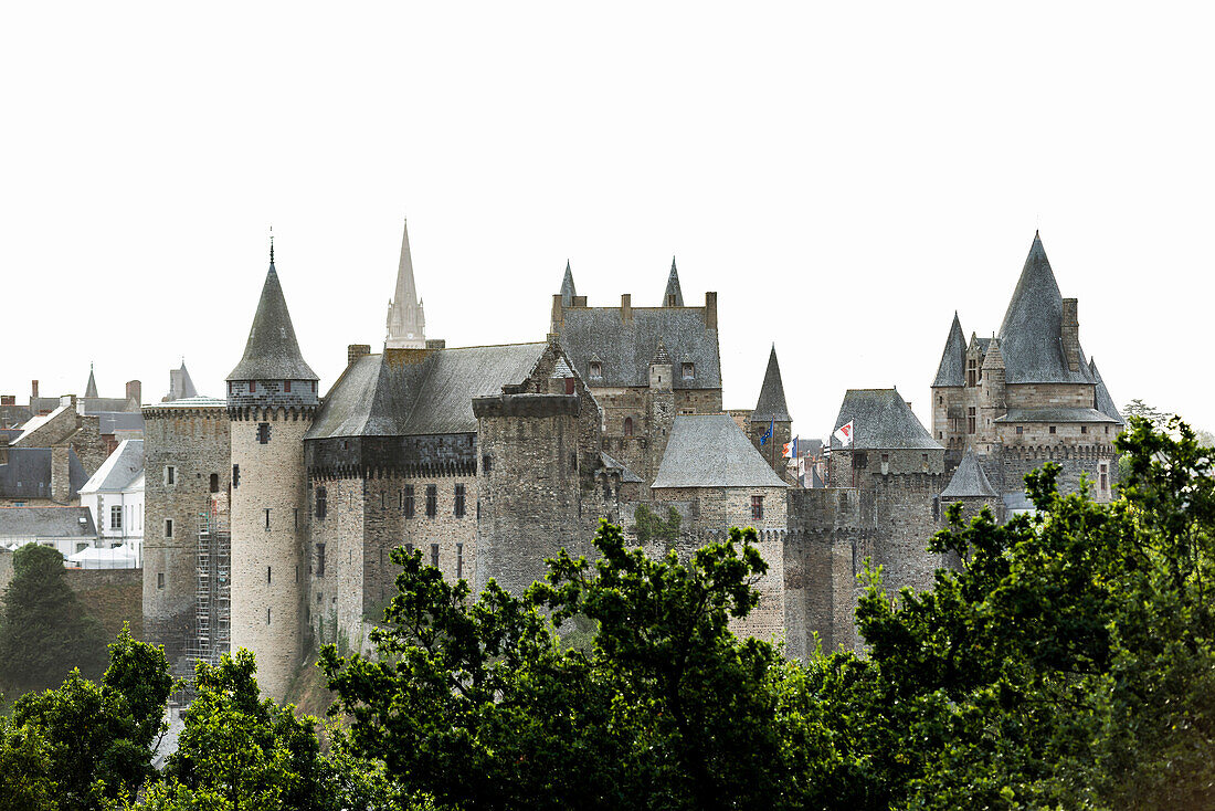 City view and castle, Vitré, Brittany, France