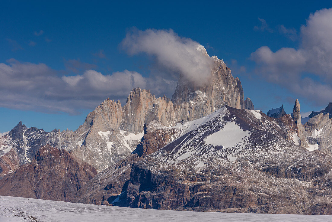 View from Paso Marconi to Fitz Roy, Los Glaciares National Park, Patagonia, Argentina