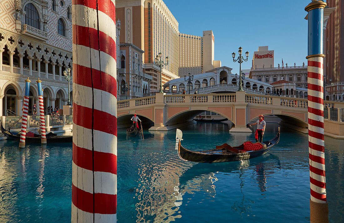Artificial lake at The Venetian Hotel in Las Vegas, Nevada, USA
