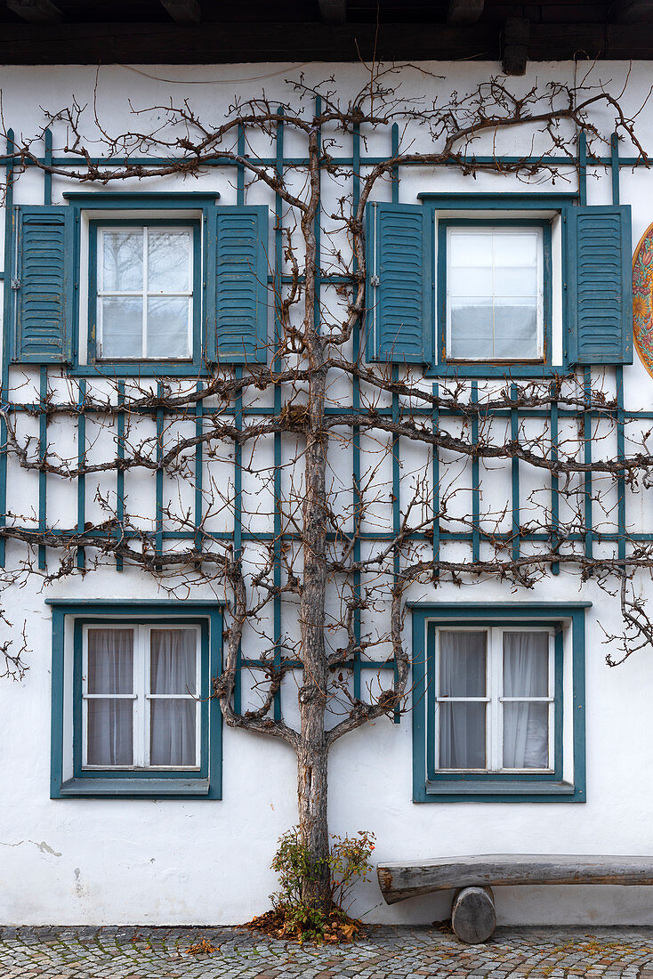 Ein typisches Detail der Tiroler Häuser. Europa, Österreich, Stubaital, Telfes im Stubai, Provinz Innsbruck