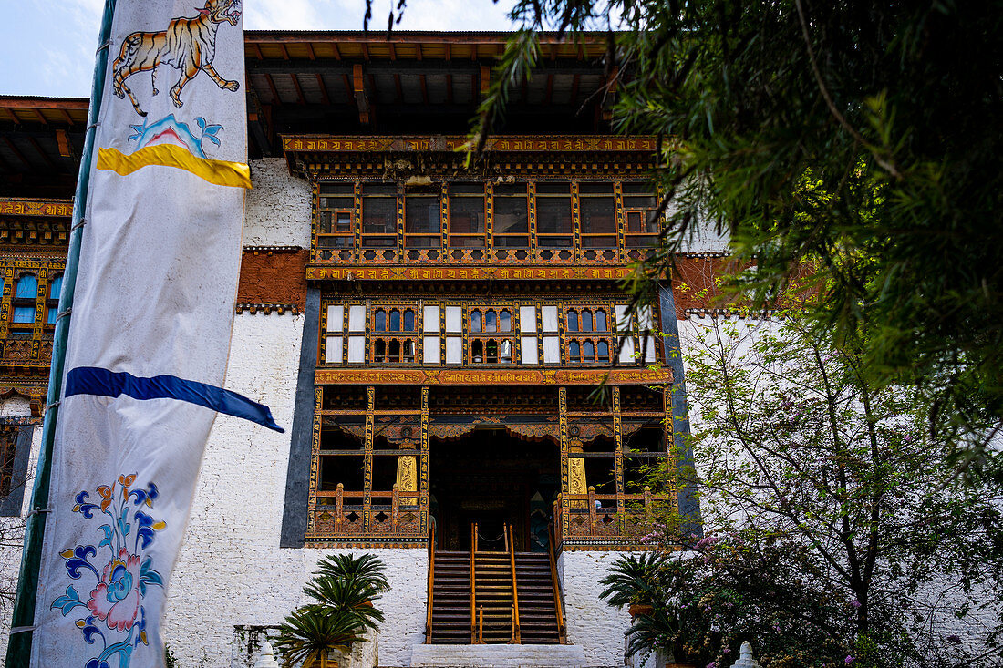 Punakha Dzong, auch bekannt als Pungtang Dewa Chhenbi Phodrang. Punakha, Bhutan, Himalaya, Asien