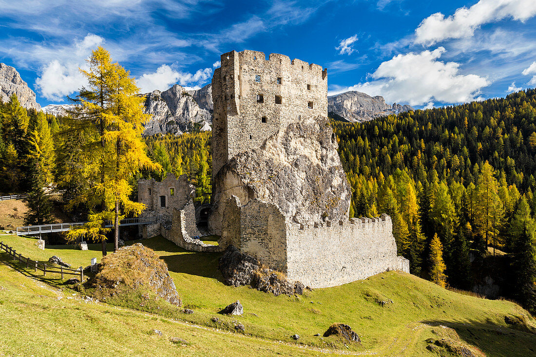 Andraz Castle in autumn, Veneto, Italy, Europe