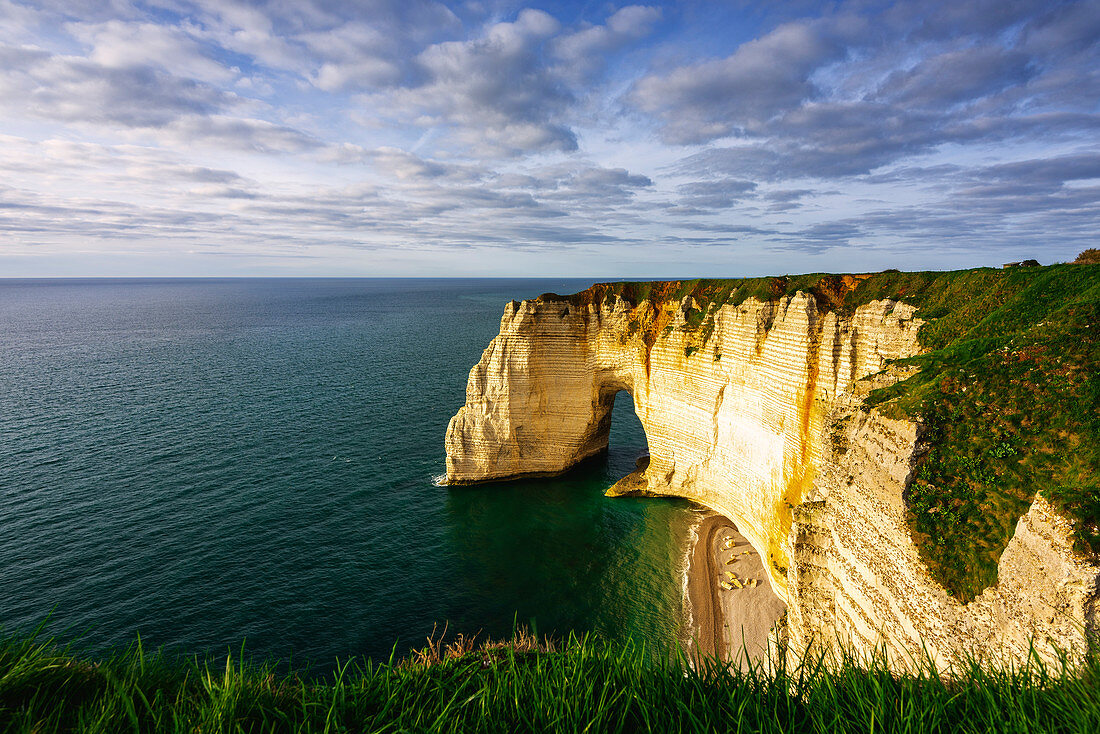 Etretat at sunset ,Normandy,France.