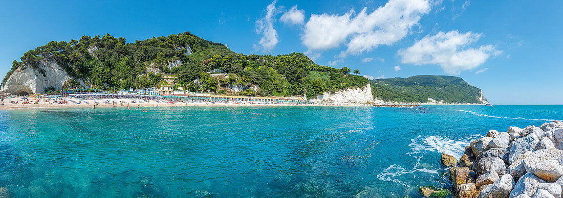 Sirolo, province of Ancona, Marche, Italy, Europe. The beach of Urbani is a part of the Regional Natural Park of the Conero