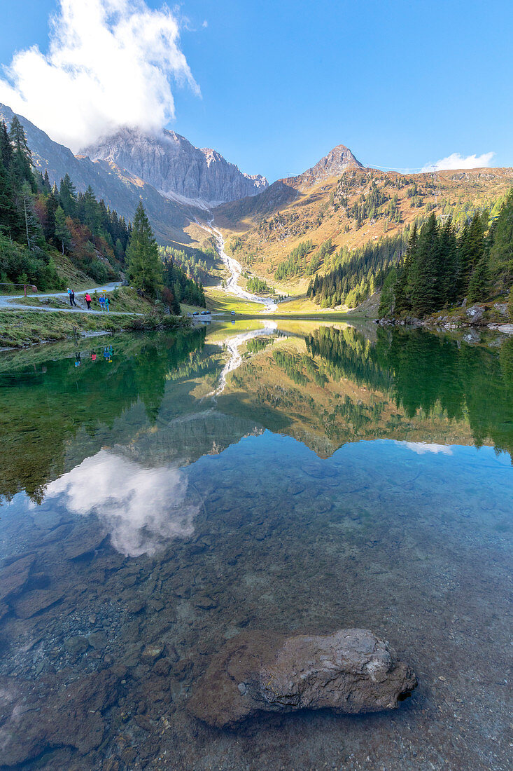 Mount Porze (Palombino) and the Klapfsee in the Dorfervalley, Obertilliach, Lesachtal, East Tyrol, Lienz, Austria