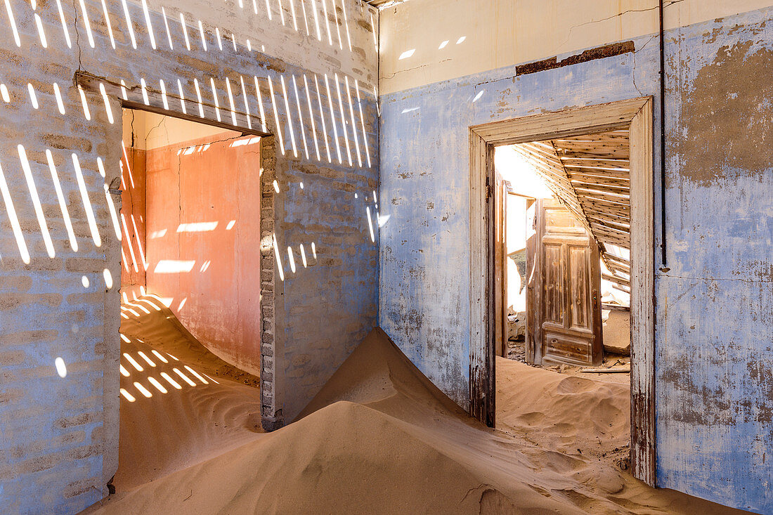 The inside of an abandoned building, Kolmanskop,Luderitz,Namibia,Africa