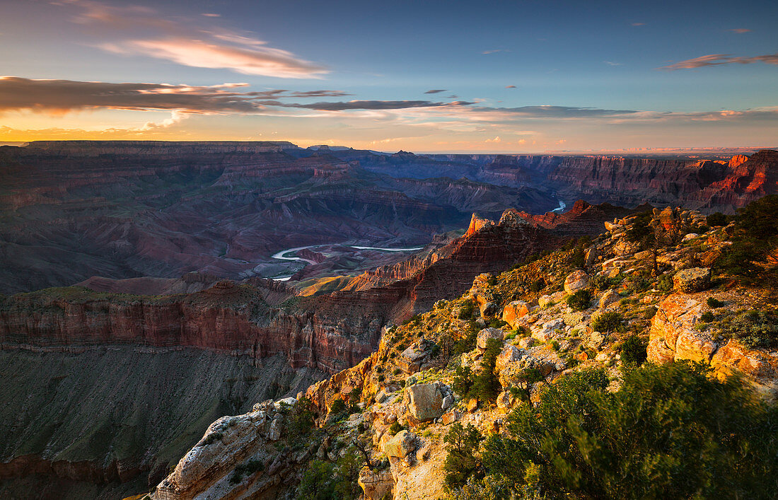 Ansicht des Colorado vom Grand Canyon-Nationalpark, Südkante, Arizona, Nordamerika, USA