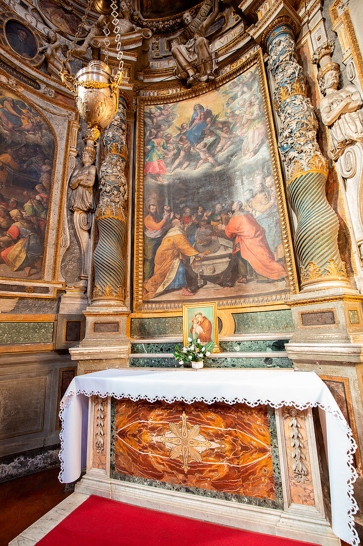 One of the Chapel of the Church of the Holy Spirit in the Saxon District Europe, Italy, Lazio, Province of Rome, Rome