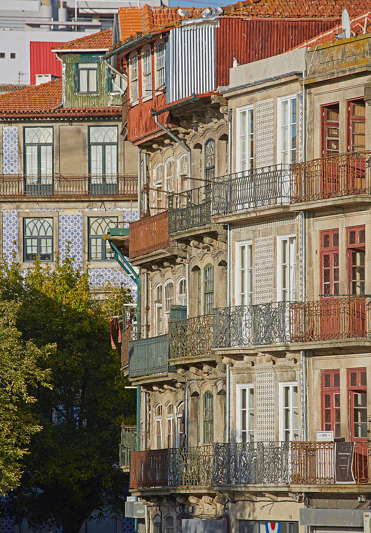 Facade of house in the old town of Porto, Rio Douro, District Porto, Portugal, Europe