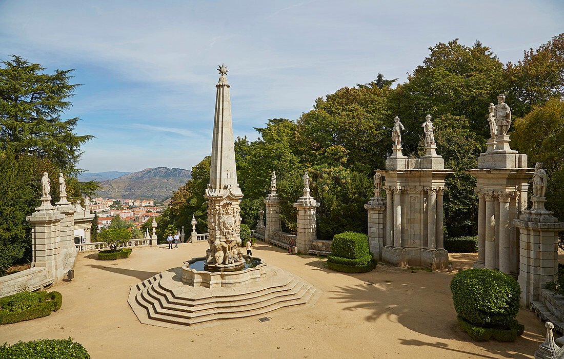 Lamego, Nossa Senhora dos Remédios, Fountain at the Pátio dos Reis, Pilgrims' church, District Viseu, Douro, Portugal
