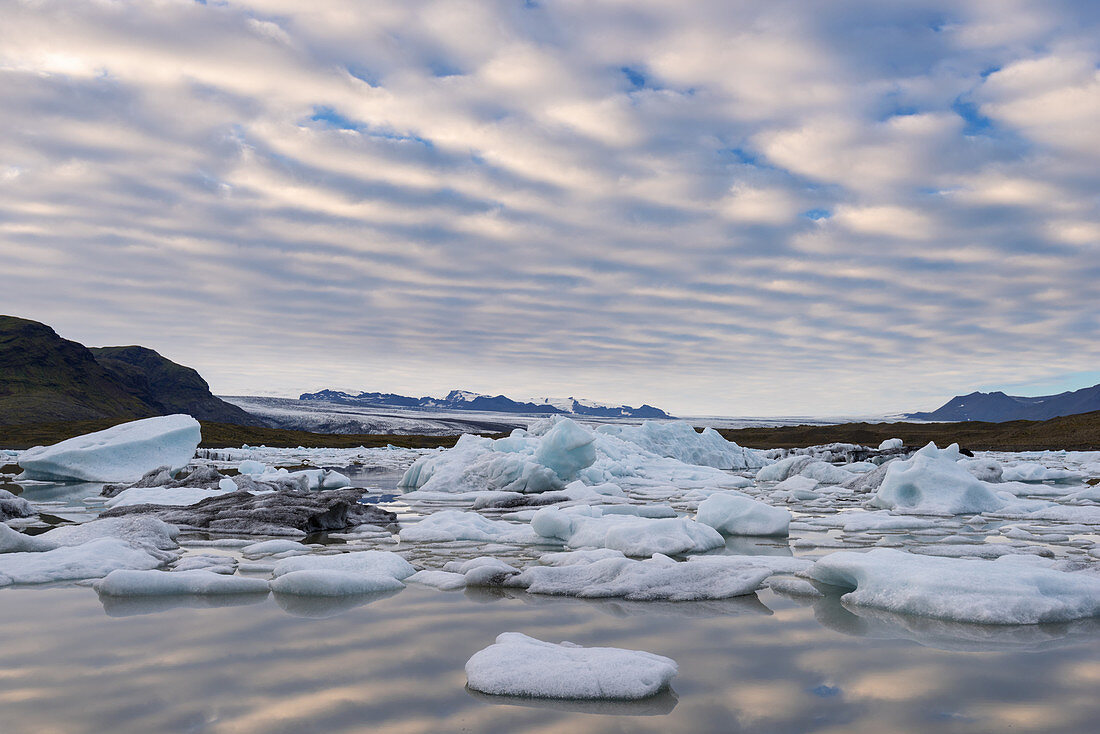 Am Gletschersee Fjallsarlon in der Nähe des Gletschers Jökulsarlon, Island, Europa