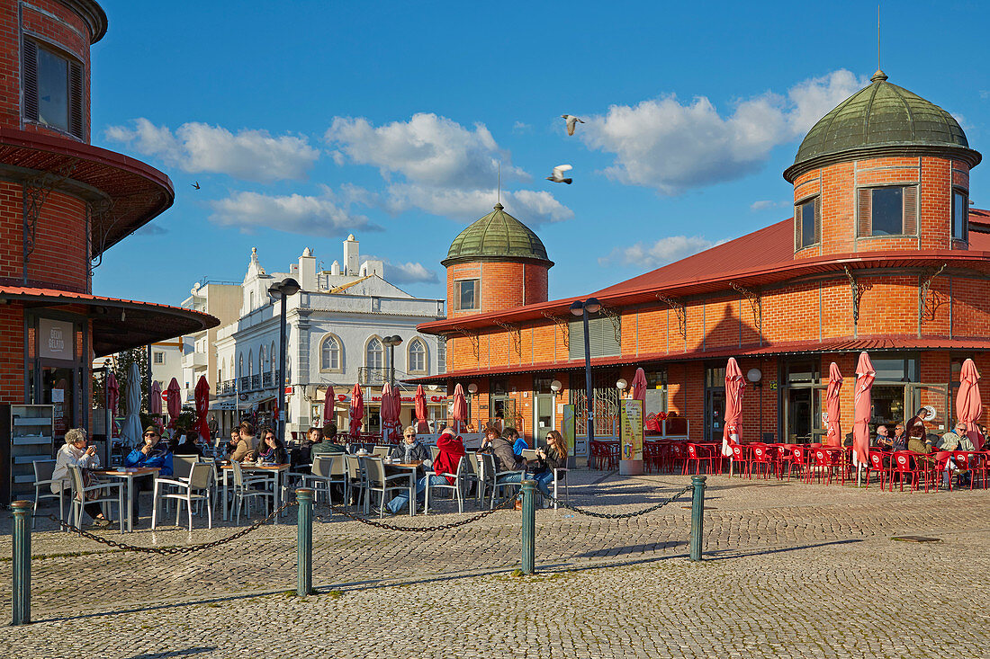 Market hall at Olhao, Nature reserve Ría Formosa, District Faro, Region of Algarve, Portugal, Europe