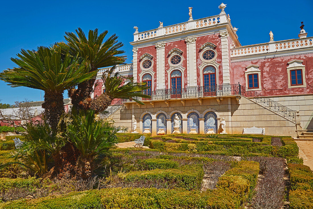 Palácio de Estói, Gartenseite, Pousada, Estói, Distrikt Faro, Region Algarve, Portugal, Europa