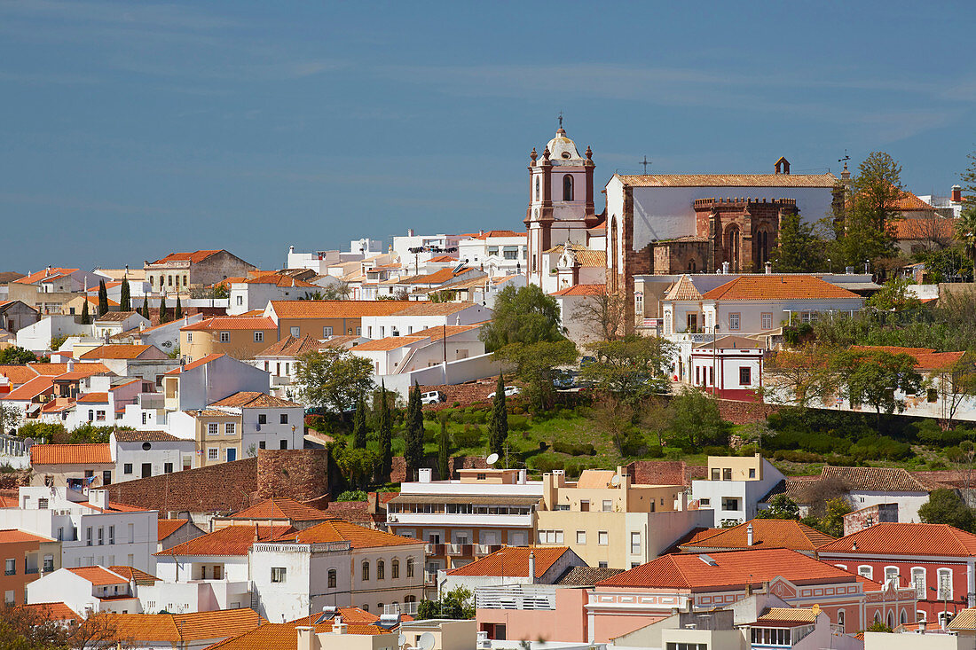 View at Silves with Cathedral (Sé), District Faro, Region of Algarve, Portugal, Europe