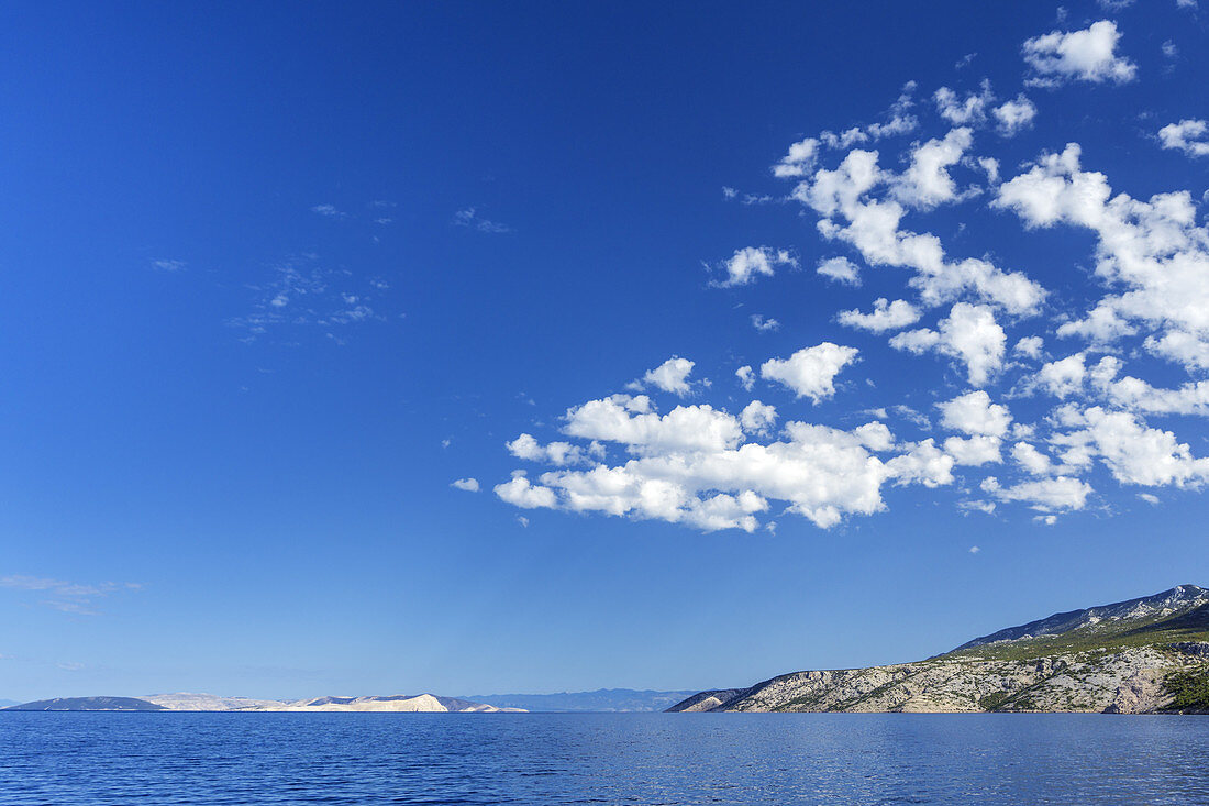 View of the island Rab, kvarner bay, Mediterranean Sea, Primorje-Gorski kotar, North Croatia, Croatia, Southern Europe, Europe