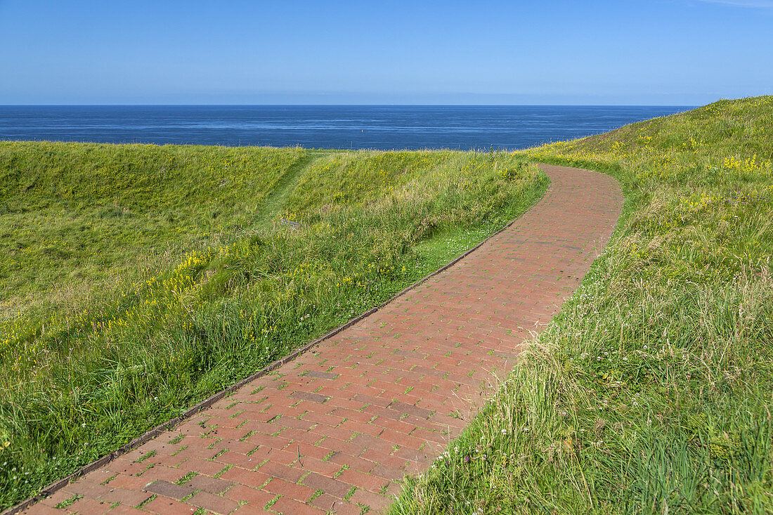 Path across the North Sea island Helgoland, Schleswig-Holstein, Northern Germany, Germany, Europe