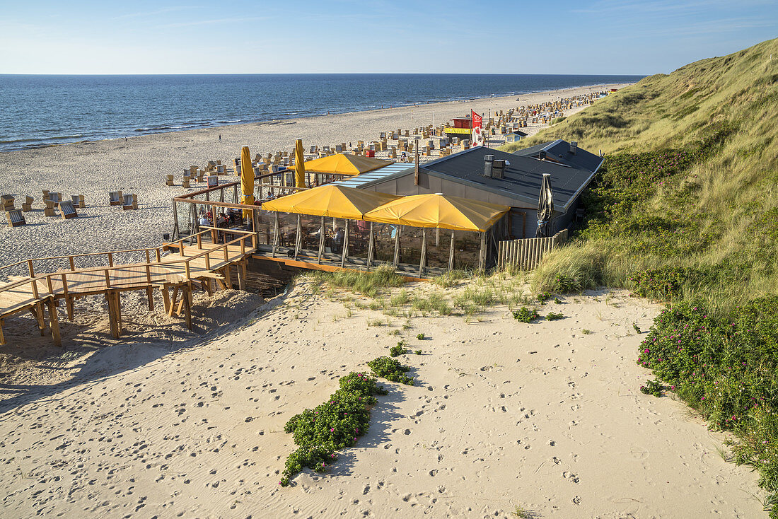 Restaurant Wonnemeyer at the beach in Wenningstedt, North Frisian Island Sylt, North Sea coast, Schleswig-Holstein, Northern Germany, Germany, Europe