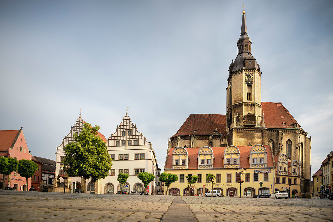 Market Square with the city of Naumburg (Saale) Church of Saint Wenceslas, Saxony-Anhalt, Germany
