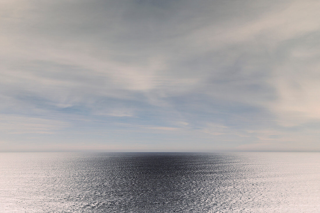 Inverted image of vast ocean, sky and horizon, Oswald West State Park, Manzanita, Oregon