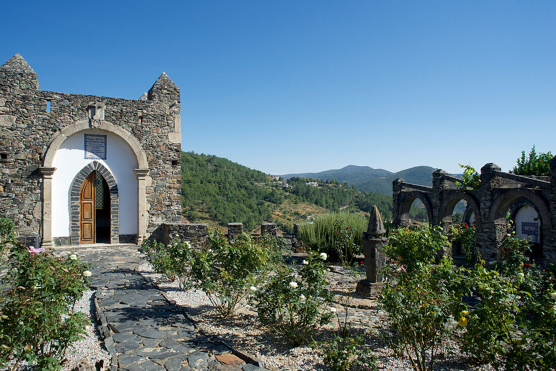 Chapel and garden in Vinhais, Parque Natural de Montesinho, Bragança, Trás-os-Montes, Portugal