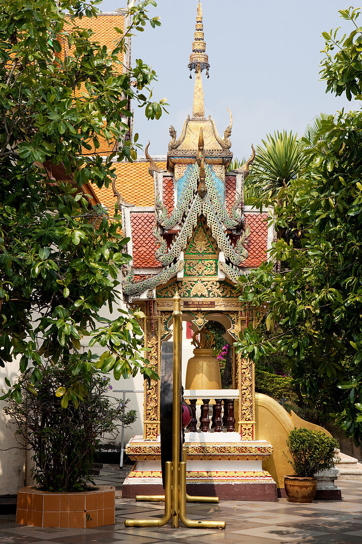 Bell in the Buddhist temple Wat Prah That Doi Suthep, Chiang Mai, Thailand