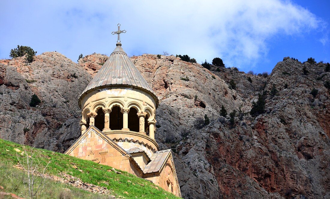 Noravank early Christian monastery in archaic landscape, Armenia, Asia