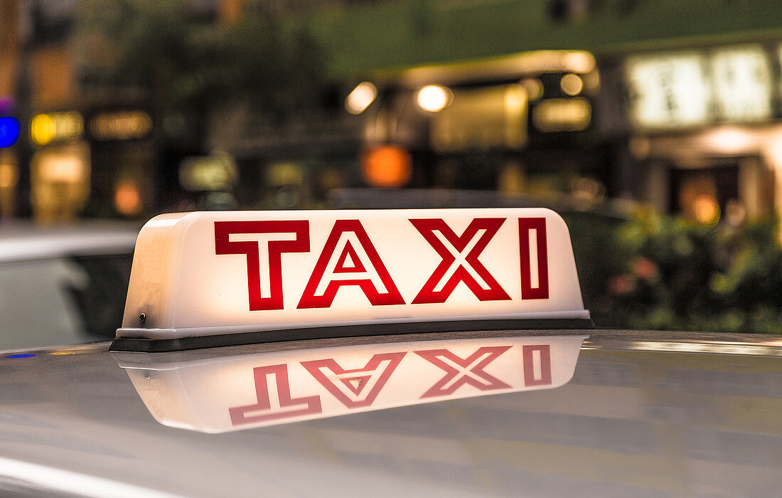 Taxi in the streets of Honkong