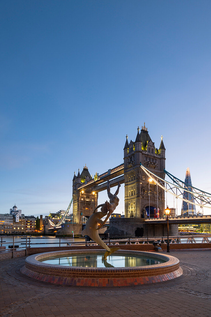 Tower Bridge and The Shard, London, England, United Kingdom, Europe
