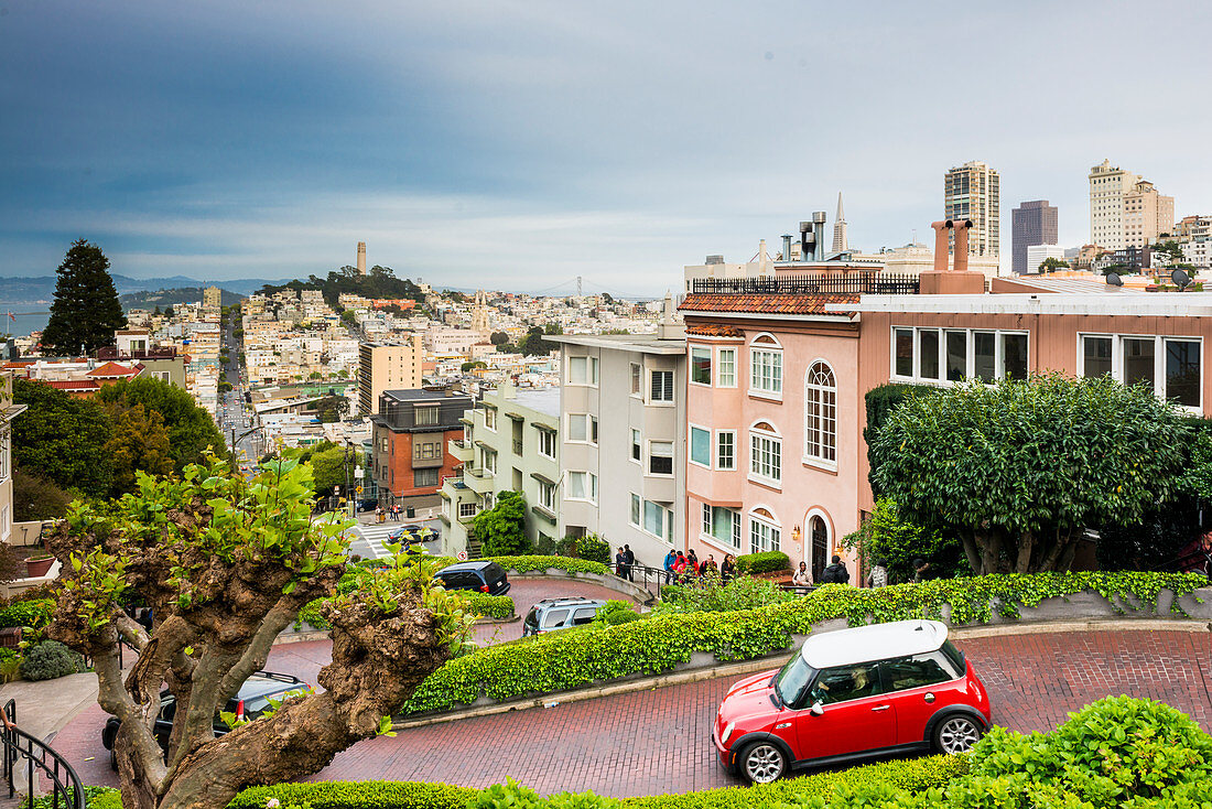 Lombard Street, San Francisco, Kalifornien, Vereinigte Staaten von Amerika, Nordamerika