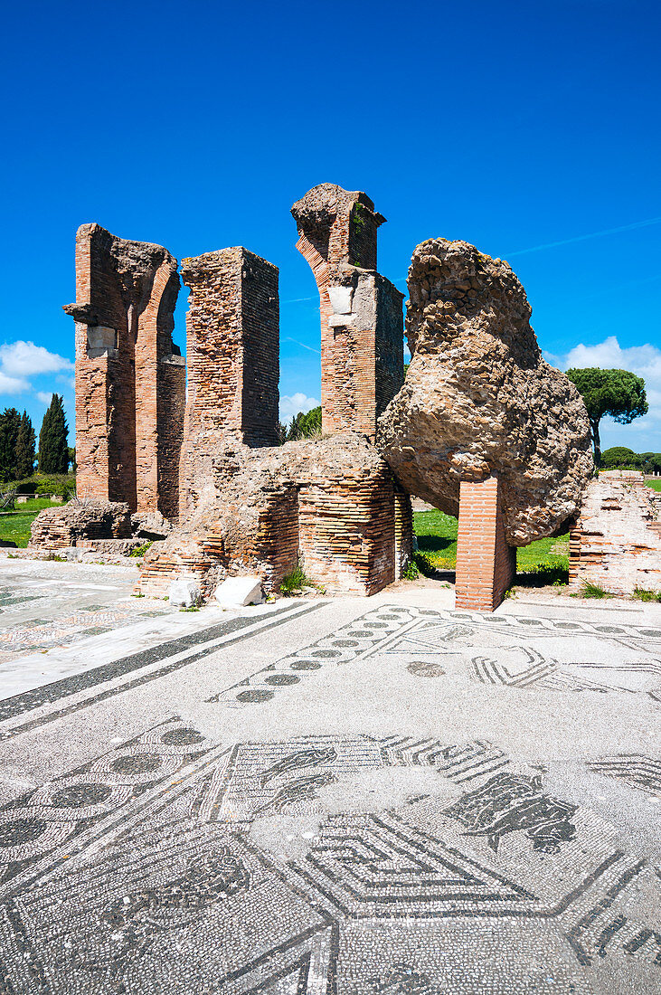 Terme di Porta Marina, Ostia Antica archaeological site, Ostia, Rome province, Lazio, Italy, Europe