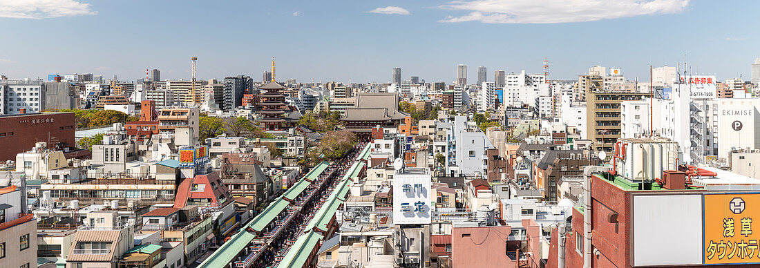 Panorama des Senso-Ji Tempels in Asakusa, Tokyo, Japan, Asien