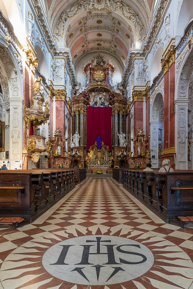 Interior of the church of St. Ignatius in the New Town district, Prague, Bohemia, Czech Republic, Europe