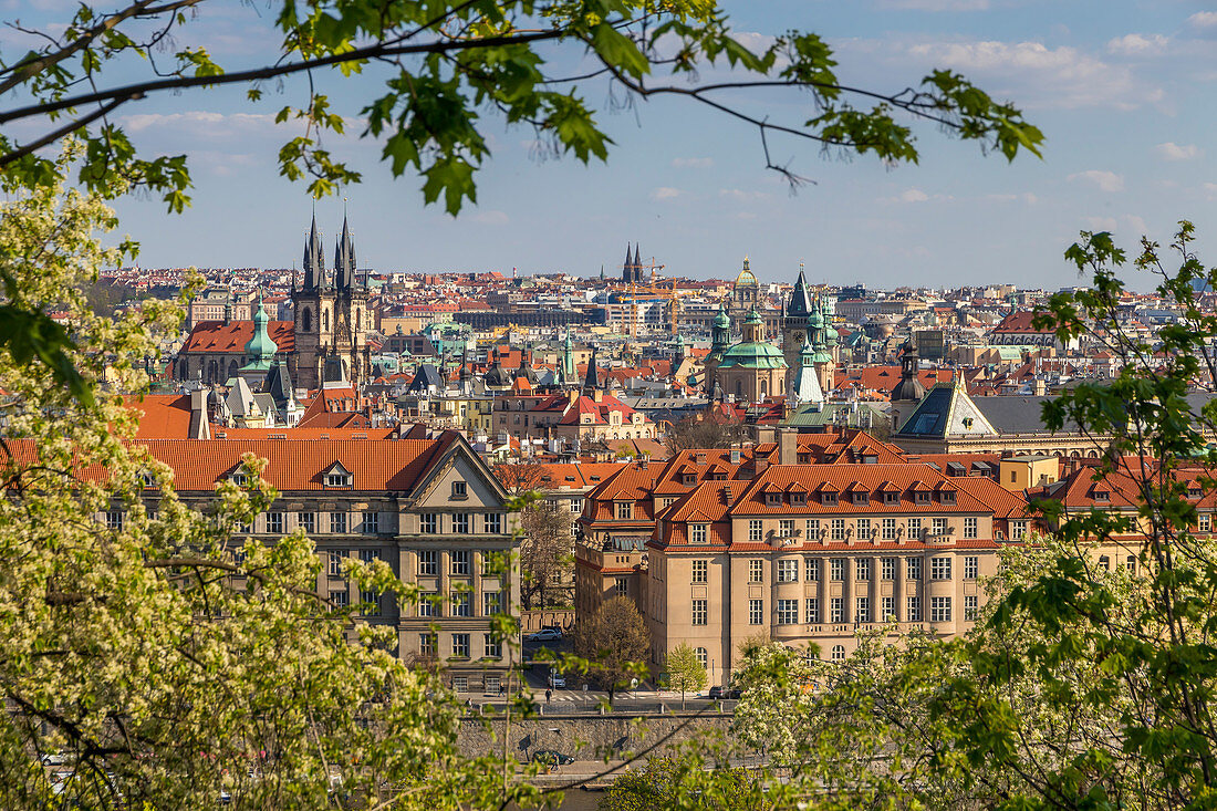 Elevated view from Letna Park over the old town, UNESCO World Heritage Site, Prague, Bohemia, Czech Republic, Europe