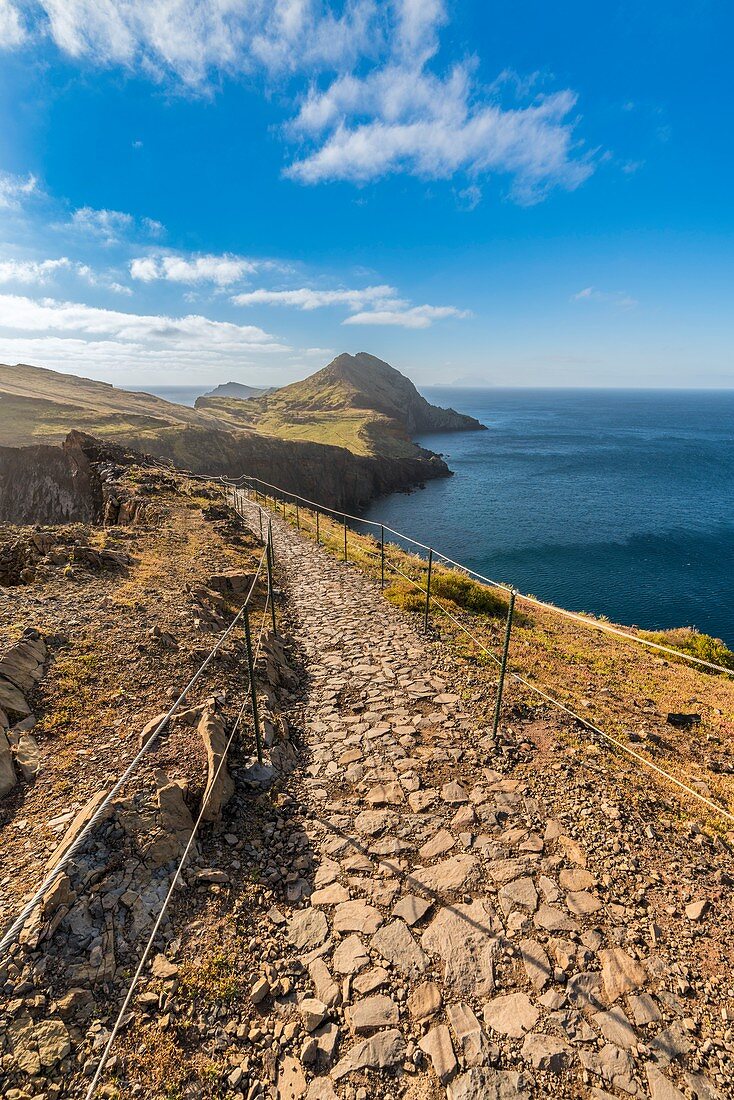The trail to Point of Saint Lawrence. Canical, Machico district, Madeira region, Portugal.