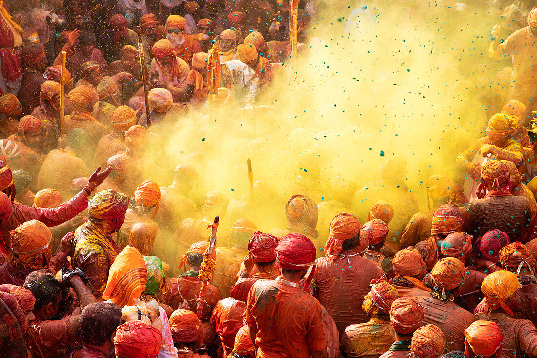 Lathmar Holi Festival, Mathura, Uttar Pradesh, Indien, Asien