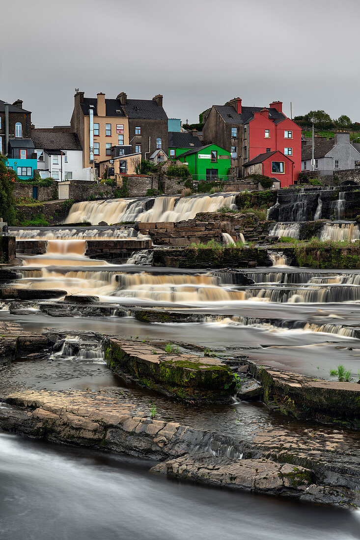 Waterfall at Ennistymon, country Clare, Munster province, Shannon, Ireland, Europe