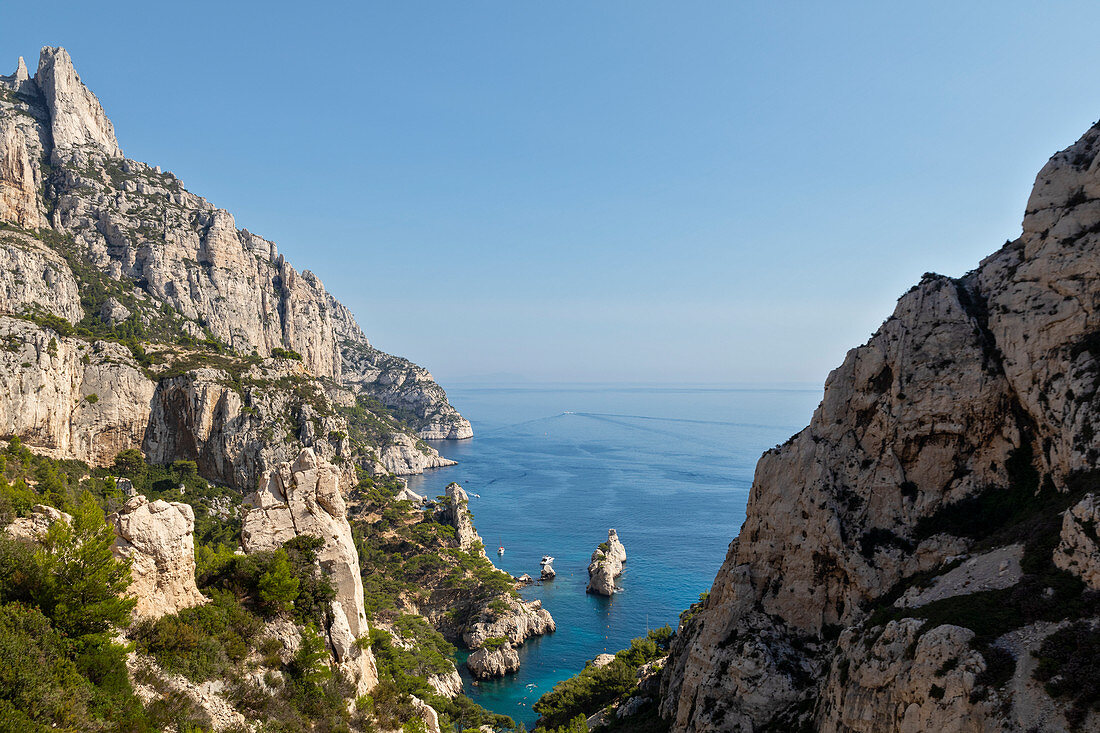 Marseille, Cassis, Provence, France, Europe. Landscapes of the Calanques,Calanque du Sugiton