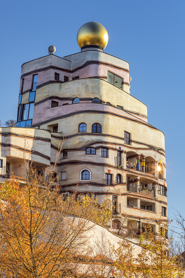 Hundertwasserhaus "Waldspirale" in the Bürgerparkviertel, Darmstadt, South Hesse, Hesse