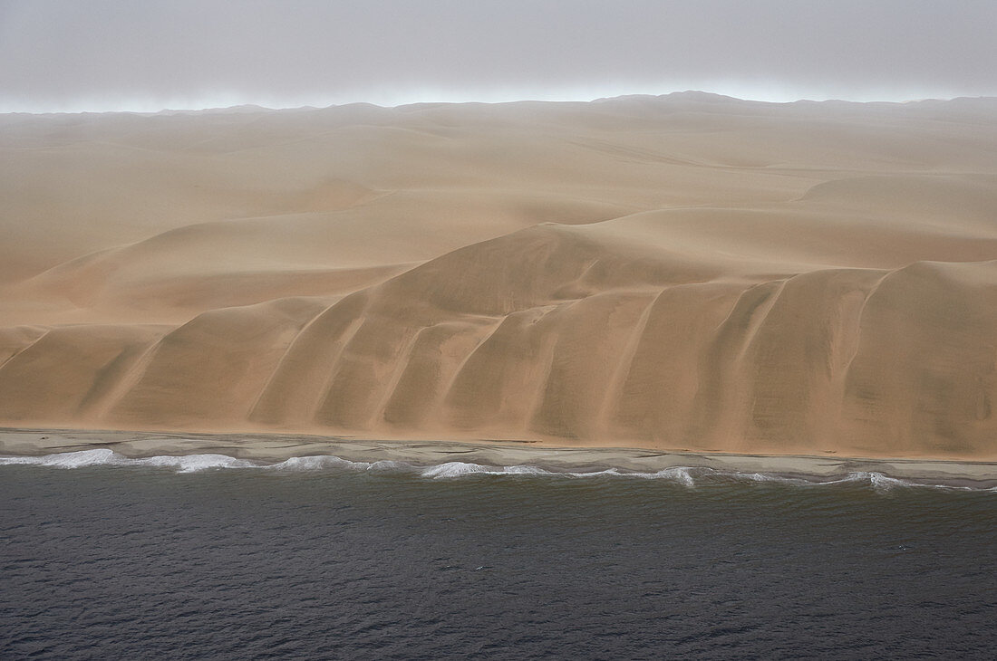 Dunes in the Namib desert at the Atlantic Ocean, Namibia