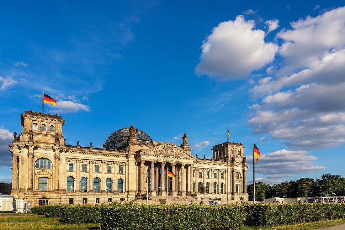 The Reichstag building of Berlin in summer