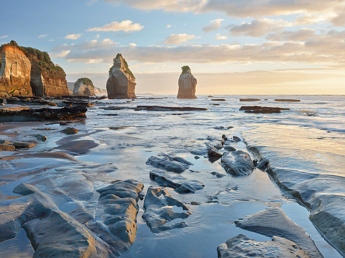 Coast at the Three Sisters, Taranaki, North Island, New Zealand, Oceania