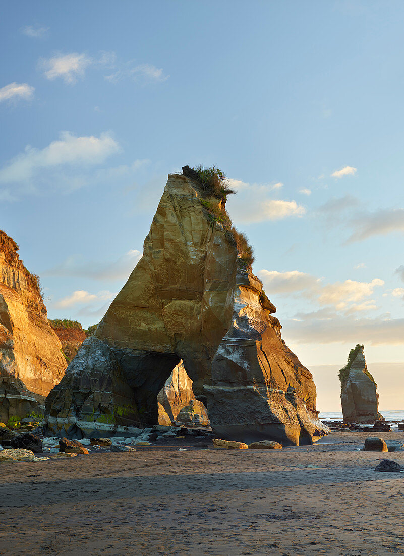 Coast at the Three Sisters, Taranaki, North Island, New Zealand, Oceania