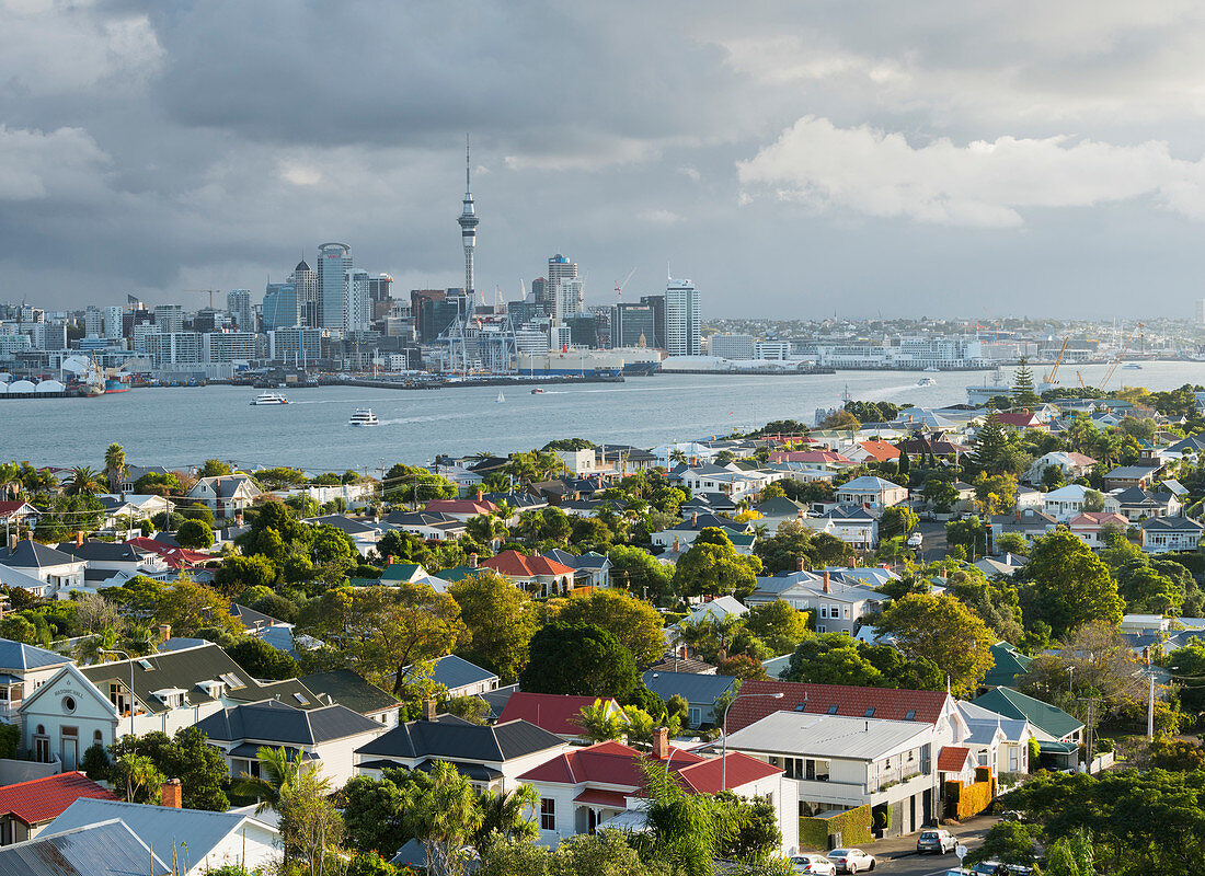 Auckland vom Mount Victoria aus gesehen, Nordinsel, Neuseeland, Ozeanien