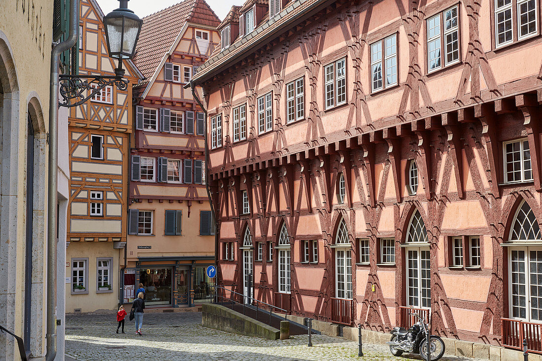 Altes Rathaus und Fachwerkhäuser in Esslingen, Baden-Württemberg, Deutschland