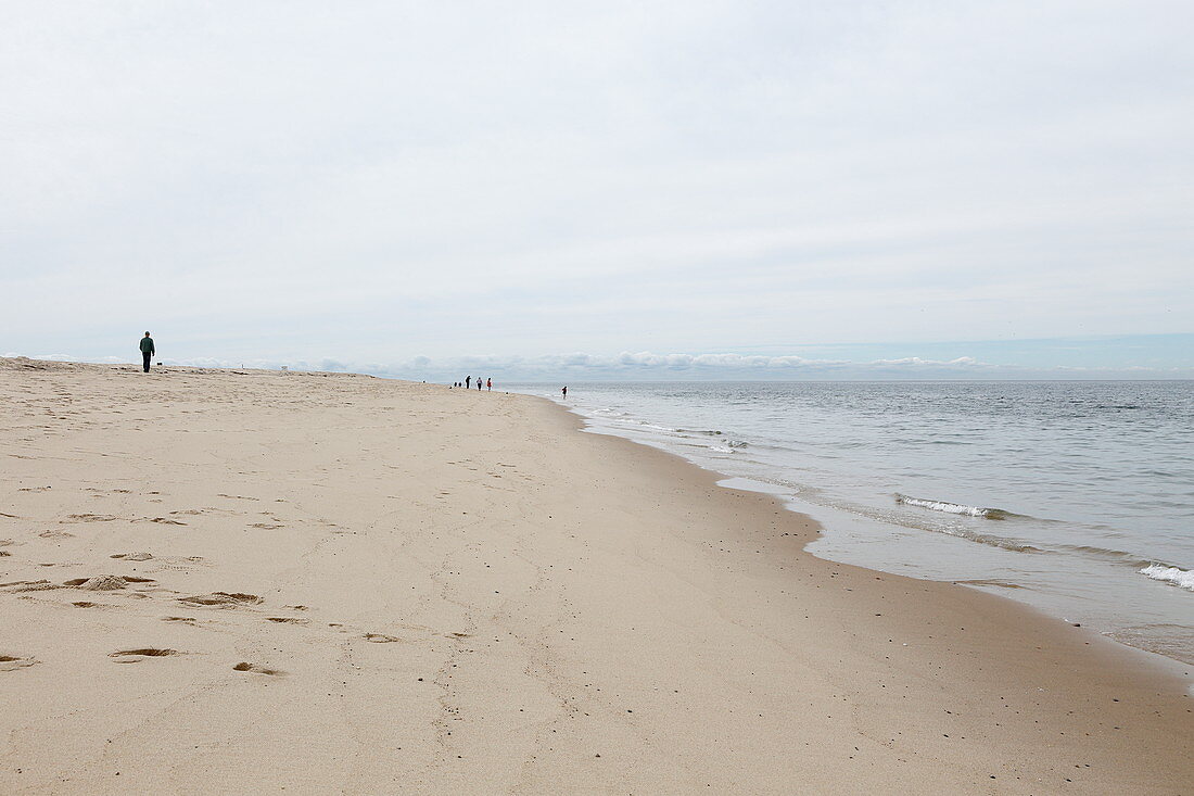 Spaziergänger am Strand Meadow Beach, Cape Cod, Massachusetts, USA