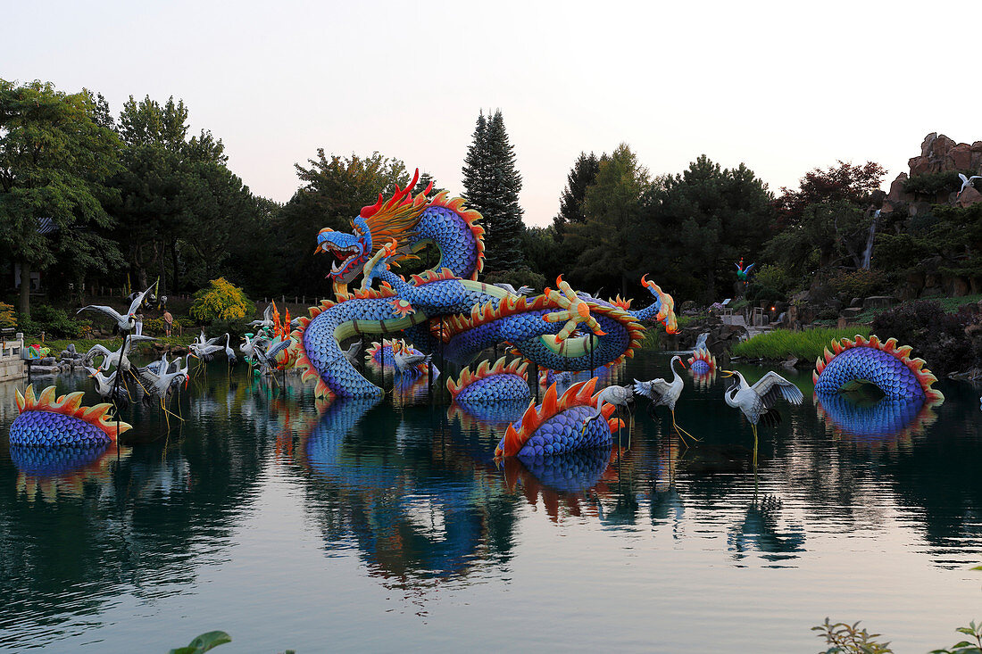 Chinesisches Lichterfest im Botanischen Garten Montreal, Quebec, Kanada